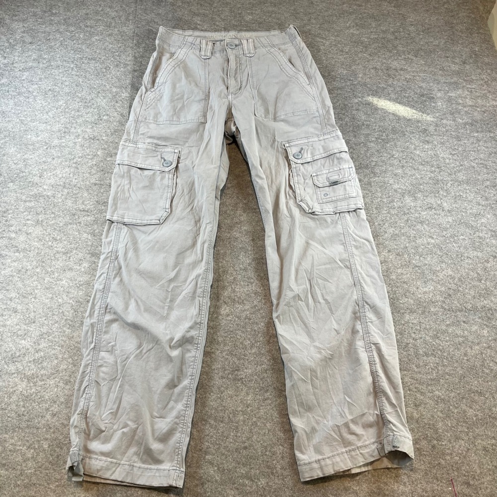 American Eagle Women Cargo Pants Gray‎ Gorpcore Utility 2 Regular Stretch Cotton